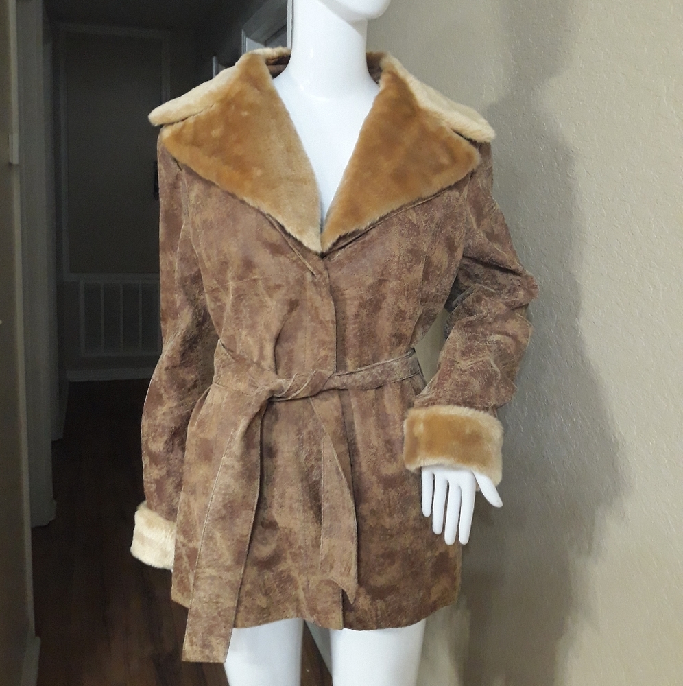 Boston Proper Leather Coat